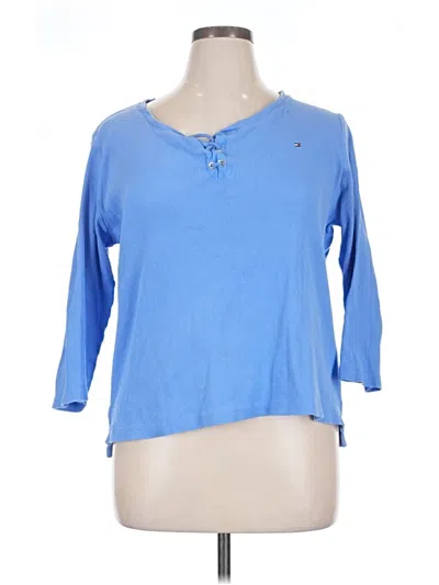 Pre-owned Tommy Hilfiger 3/4 Sleeve T-shirt In Blue