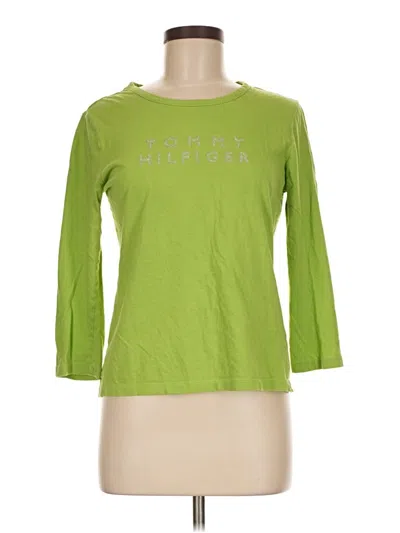 Pre-owned Tommy Hilfiger 3/4 Sleeve T-shirt In Green