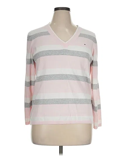 Pre-owned Tommy Hilfiger 3/4 Sleeve T-shirt In Pink