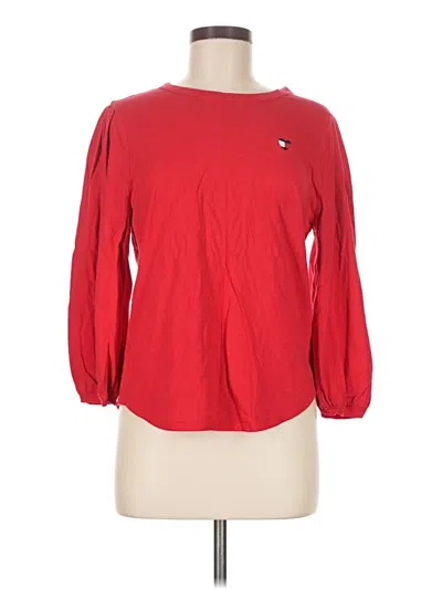Pre-owned Tommy Hilfiger 3/4 Sleeve T-shirt In Red