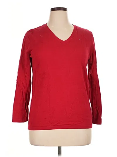 Pre-owned Tommy Hilfiger 3/4 Sleeve T-shirt In Red