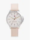 Tommy Hilfiger 34mm Leather Strap Watch In Metallic