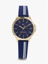 Tommy Hilfiger 34mm Signature Stripe Strap Watch In Blue