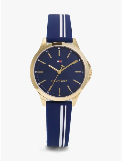 Tommy Hilfiger 34mm Signature Stripe Strap Watch In Blue