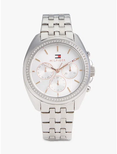 Tommy Hilfiger 36mm Crystal Accent Multifunction Watch In Silver