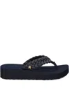 Tommy Hilfiger 38mm Braided Platform Flip-flops In Blue