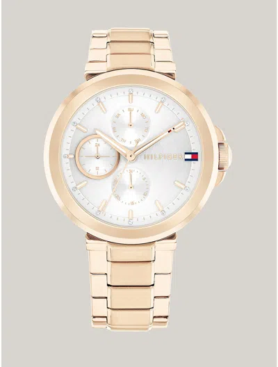 Tommy Hilfiger 38mm Rose Gold In Silver White