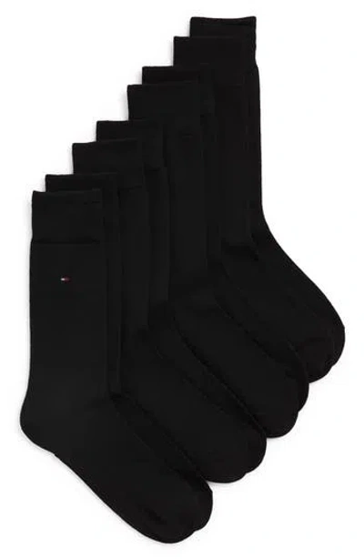 Tommy Hilfiger 4-pack Solid Crew Dress Socks In Black