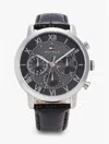 Tommy Hilfiger 42mm Leather Strap Multifunction Watch In Metallic
