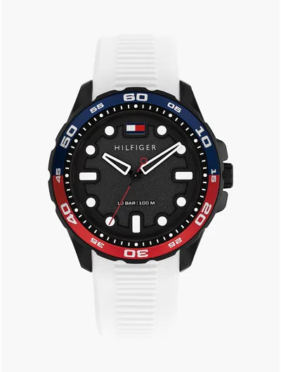 Tommy Hilfiger 42mm Silicone Strap Sport Watch In Black