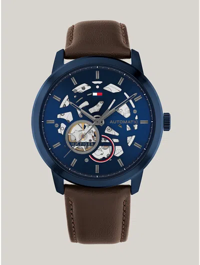 Tommy Hilfiger 43mm Blue Skeleton Dial Automatic Watch