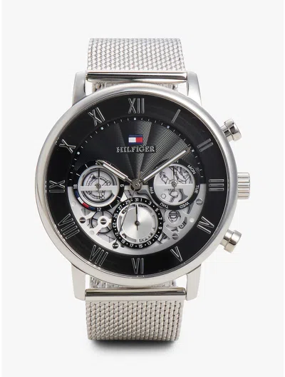 Tommy Hilfiger 44mm Mesh Bracelet Chronograph Watch In Black