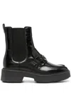 Tommy Hilfiger 45mm Logo-plaque Ankle Boots In Schwarz