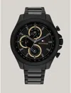 Tommy Hilfiger Men's Multifunction Black Stainless Steel Watch 46mm In Black