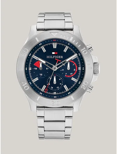 Tommy Hilfiger 46mm Multifunction Steel Sport Watch In Blue