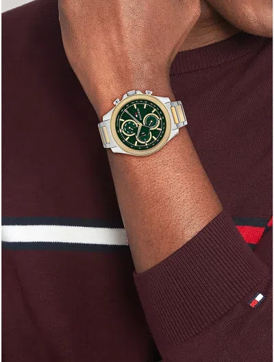Tommy Hilfiger 46mm Stainless Steel Sport Watch In Metallic