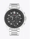 Tommy Hilfiger 48mm Grey Dial Oversized Explorer Watch In Grey