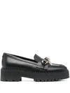 Tommy Hilfiger 50mm Chain-link Detail Loafers In 黑色