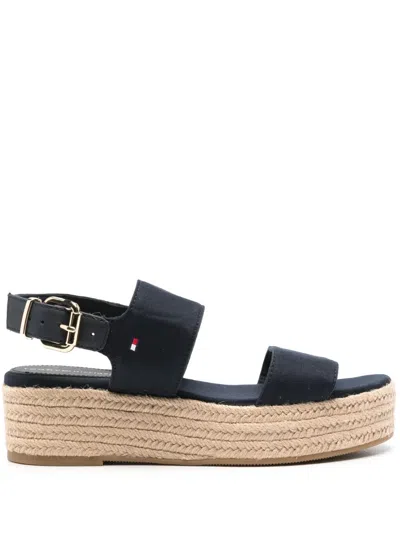 Tommy Hilfiger 55mm Canvas Platform Sandals In Blue