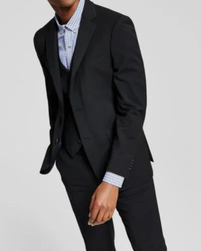Pre-owned Tommy Hilfiger $640  Men's Black Modern-fit Wool Jacket Pants 2-piece Suit 42s