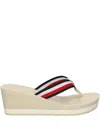 Tommy Hilfiger 68mm Corporate Wedge Platform Sandals In White
