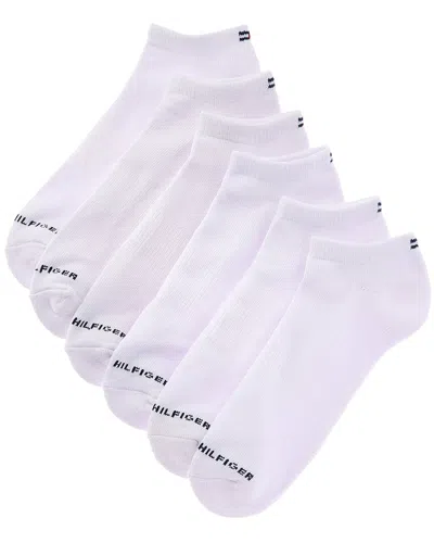 Tommy Hilfiger 6pk Solid Athletic No Show Socks In White