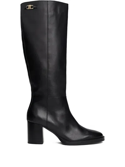 Tommy Hilfiger 70mm Logo-detail Knee-high Boots In Black