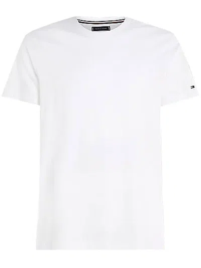 Tommy Hilfiger Logo-embroidered Cotton T-shirt In White