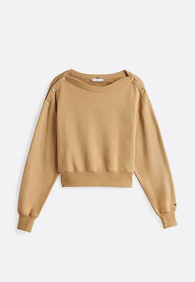 Tommy Hilfiger Long-sleeved Sweater In Beige
