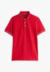 Tommy Hilfiger Regular Fit Tommy Tipped Polo In Red