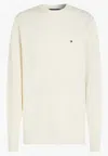 Tommy Hilfiger Logo-embroidered Crew-neck Sweater In White