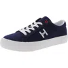 Tommy Hilfiger Aconia Womens Padded Insole Canvas Casual And Fashion Sneakers In Dark Blue