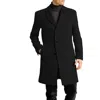 Tommy Hilfiger Addison Mens Solid Wool Overcoat In Black