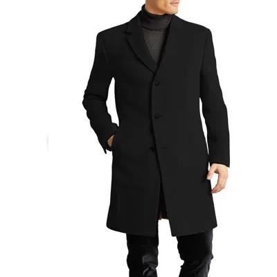 Tommy Hilfiger Addison Mens Solid Wool Overcoat In Black