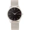 Tommy Hilfiger Adrian Mesh Strap Watch In Metallic