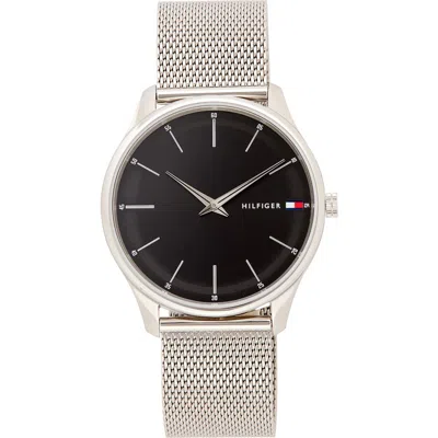 Tommy Hilfiger Adrian Mesh Strap Watch In Metallic