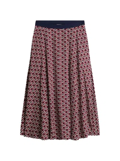 Tommy Hilfiger A-line Midi Skirt In Burgundy