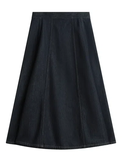 Tommy Hilfiger A-line Panel Midi Skirt In Blue