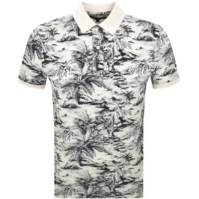 Tommy Hilfiger All Over Print Polo T Shirt Beige