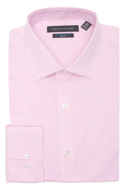 Tommy Hilfiger All Season Slim Fit Stretch Dress Shirt In Pink