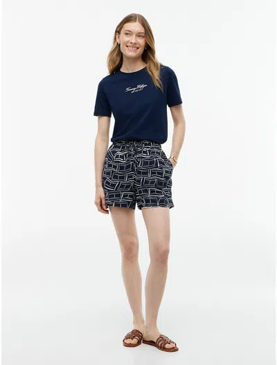 Tommy Hilfiger Allover Flag Linen In Navy Blue