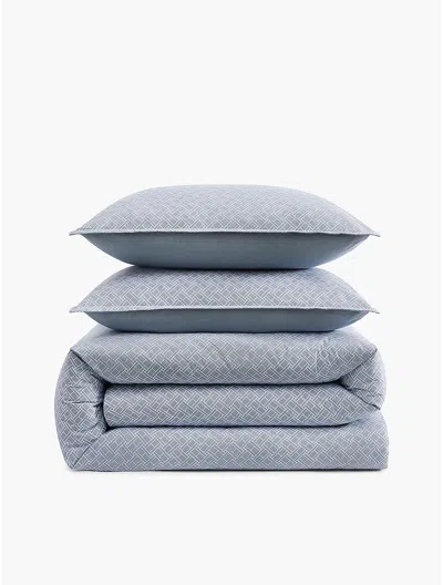 Tommy Hilfiger Allover Hilfiger Flag Comforter Set In Blue