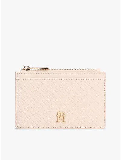 Tommy Hilfiger Allover Monogram Card Holder In White
