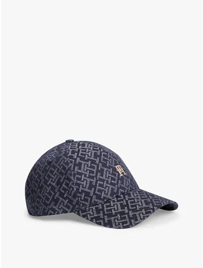 Tommy Hilfiger Allover Monogram Jacquard Baseball Cap In Multi