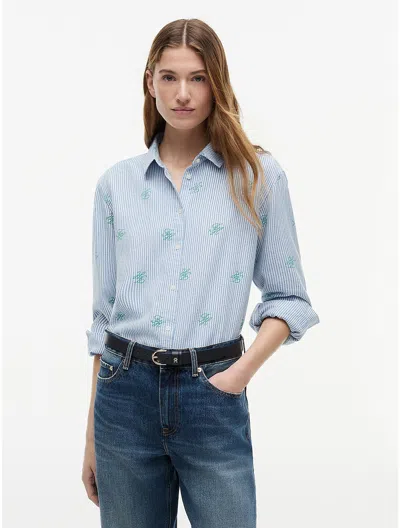 Tommy Hilfiger Allover Monogram Linen In Blue