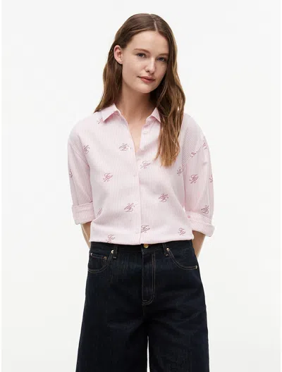 Tommy Hilfiger Allover Monogram Linen In Pink