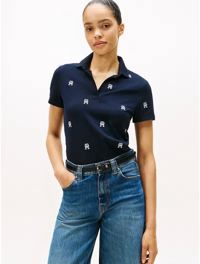 Tommy Hilfiger Allover Monogram Split In Blue