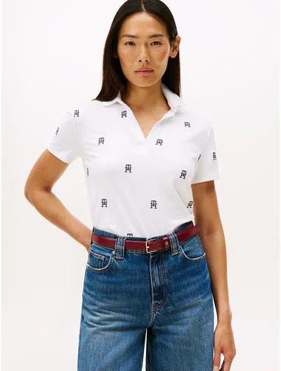 Tommy Hilfiger Allover Monogram Split In White