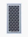 Tommy Hilfiger Allover Monogram Cotton Velour Beach Towel In Black