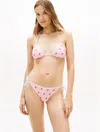 Tommy Hilfiger Allover Script Monogram Bikini Bottom In Pink